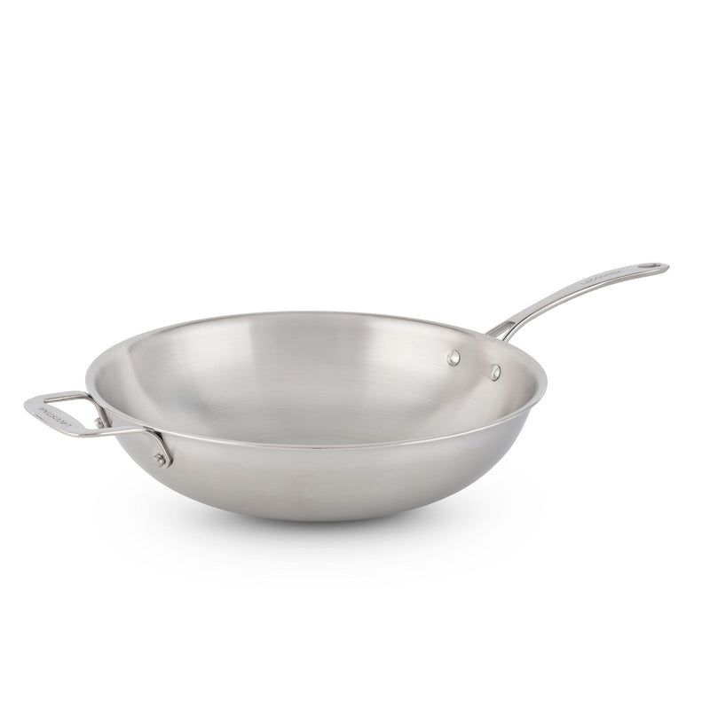 Lagostina 3-Ply Clad Commercial Wok Fry Pan, 32-cm L7