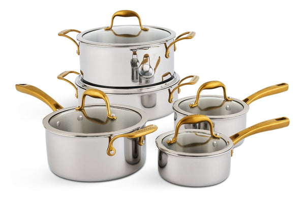 Lagostina Finezza 5-Ply Clad Stainless Steel Cookware Set, 10-pc W7