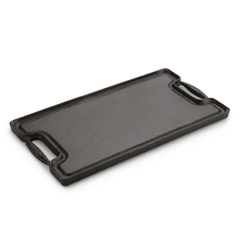 Lagostina Pre-Seasoned Cast Iron Reversible Grill, Oven & BBQ Safe, Black, 20-in x 10-in T0