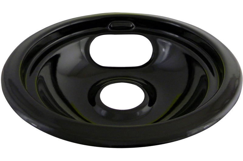 Laser 62243 Porcelain Stove Drip Pan with Trim Ring, Dishwasher Safe, Black, 6-in H2