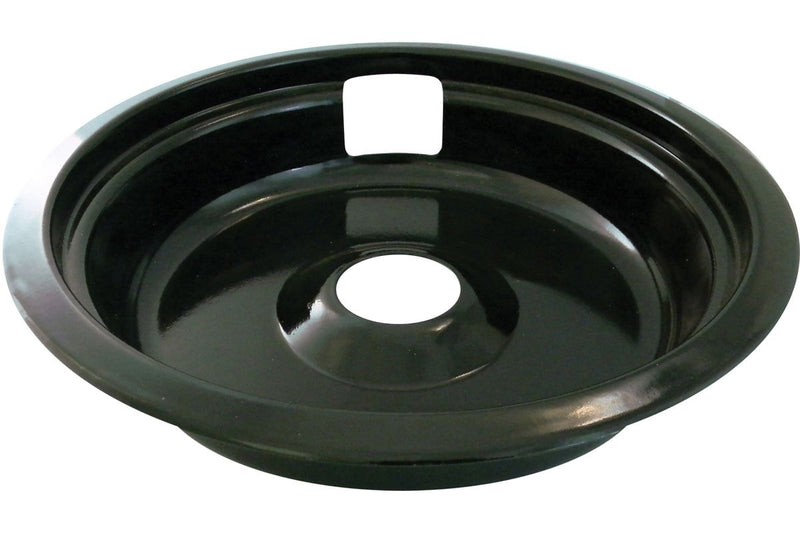 Laser 62490 Universal Porcelain Stove Deep-Draw Drip Pan with Trim Ring, Black, 8-in R5
