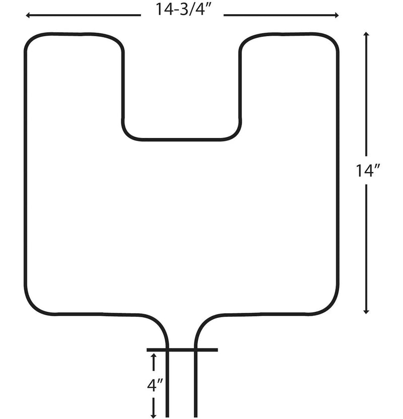 Laser 62509/2 Frigidaire Oven/Bake Element with Fixed 90° Connector, 2400W, 14-3/4-in x 14-in X3
