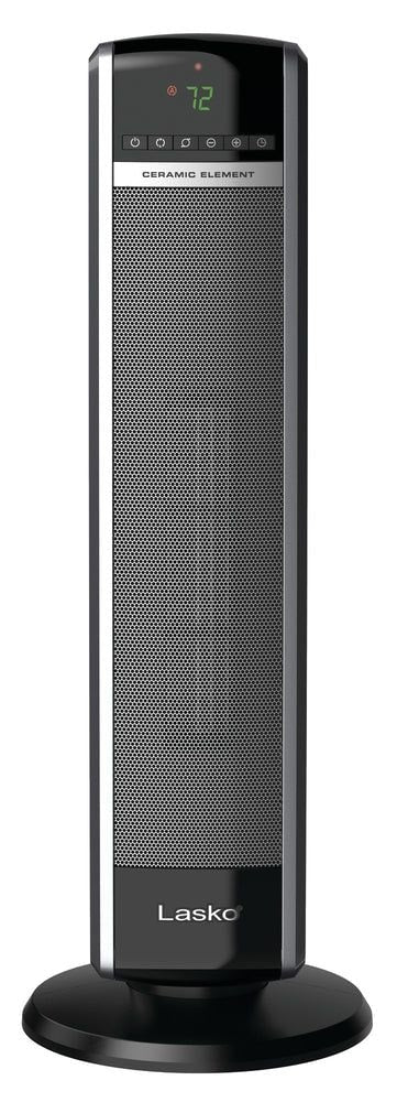 Lasko 1500W Digital Tower Ceramic Space Heater withRemote Control, 1500W, Black, 30-in Y0