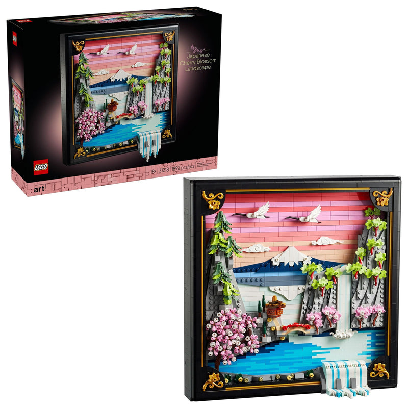 LEGO Art Japanese Cherry Blossom Landscape Framed 3D Art Building Set - 31218, 1892-pcs, Ages 18+ B4