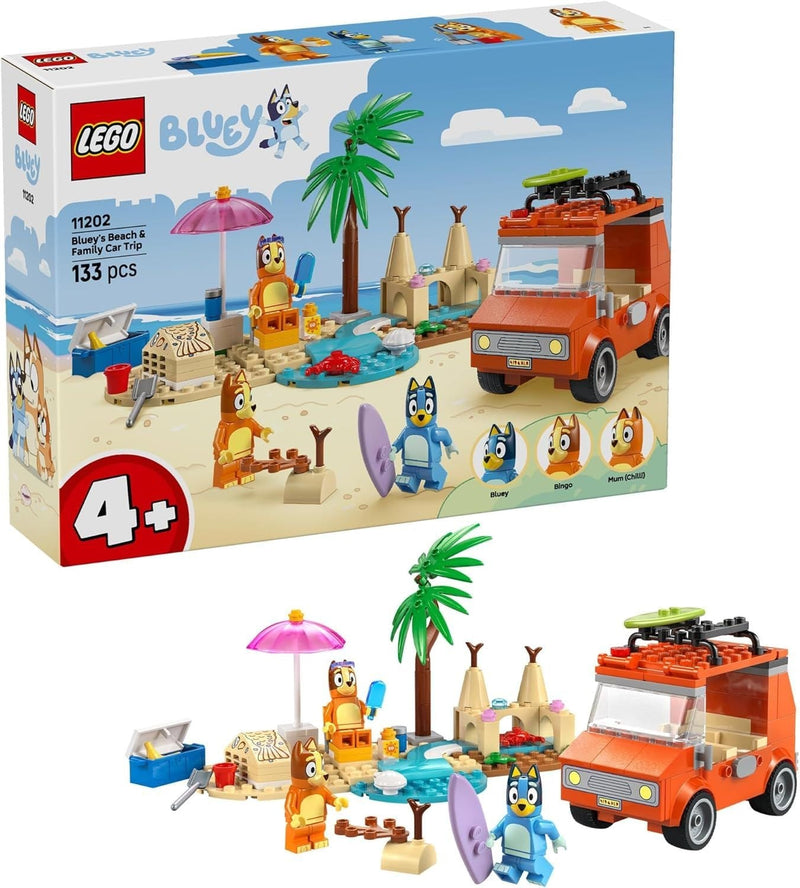 LEGO Bluey's Beach & Family Car Trip - 11202, 133-pcs, Ages 4+ S6