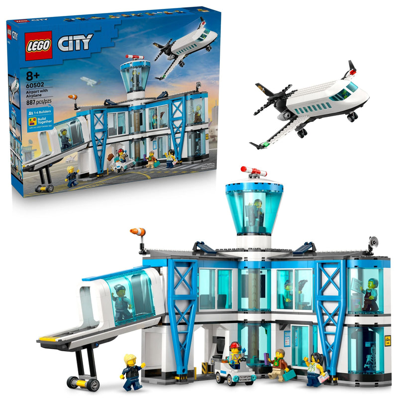 LEGO City Airport With Airplane Building Set - 60502, 887-pcs, Ages 8+ T1