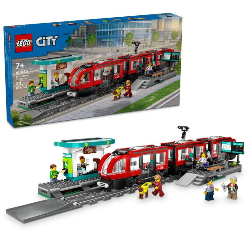 LEGO City Downtown Streetcar and Station Toy Train Set - 60423, 811-pcs, Ages 7+ J9