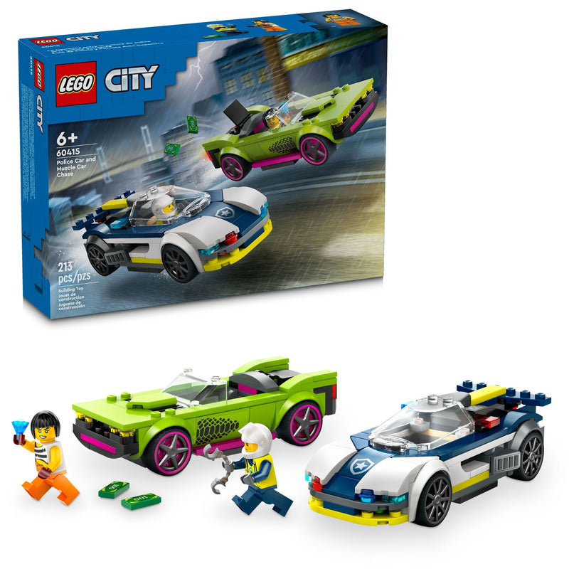 LEGO City Police Car and Muscle Car Chase - 60415, 213-pcs, Ages 6+ W0