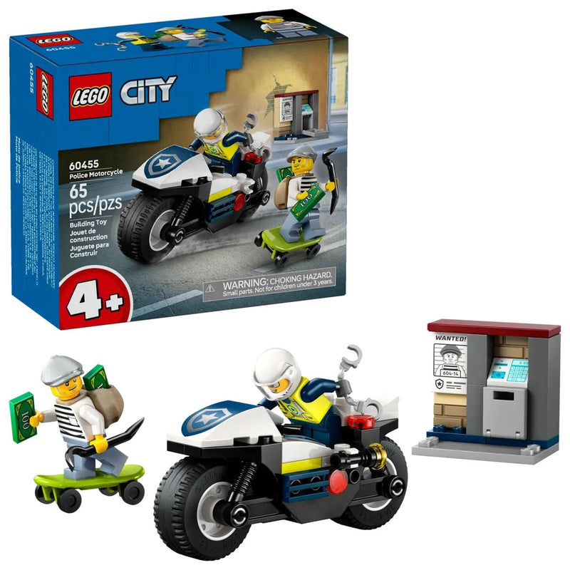 LEGO City Police Motorcycle Chase - 60455, 65-pcs, Ages 4+ Z8