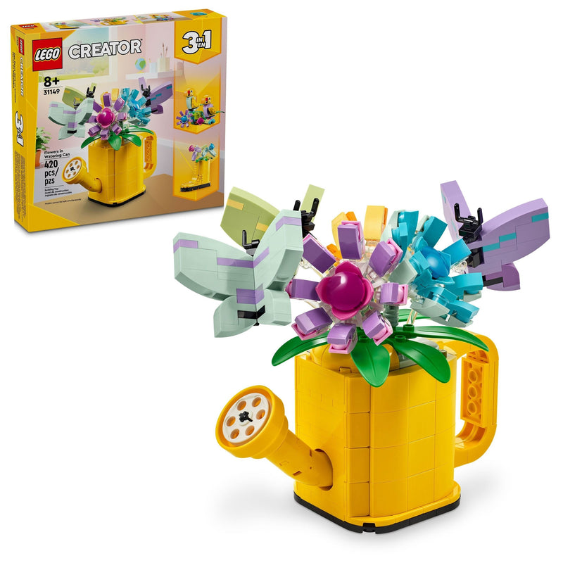 LEGO Creator 3-in-1 Flowers in Watering Can - 31149, 420-pcs, Ages 8+ V8