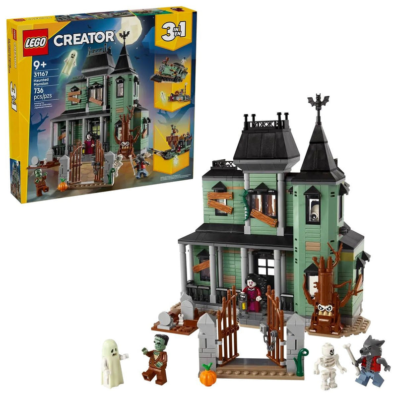 LEGO Creator 3-in-1 Haunted Mansion - 31167, 736-pcs, Ages 9+ U0