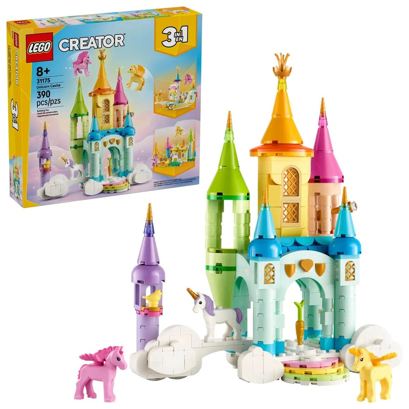 LEGO Creator 3-in-1 Unicorn Castle - 31175, 390-pcs, Ages 8+ W8