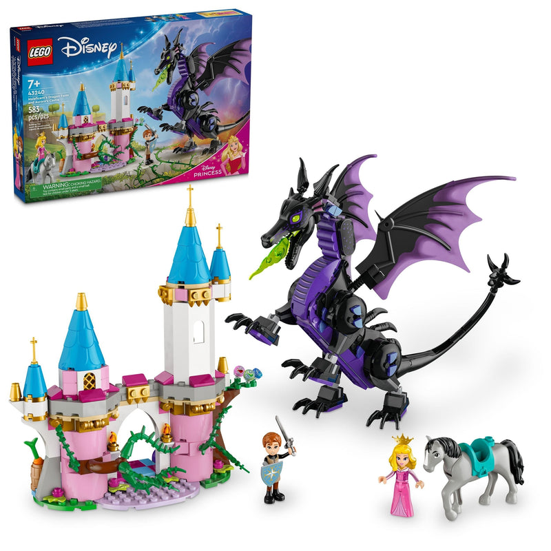 LEGO Disney Princess Maleficent’s Dragon Form and Arora's Castle Toy Building Set, 43240, 583-pc, Ages 7+ E5