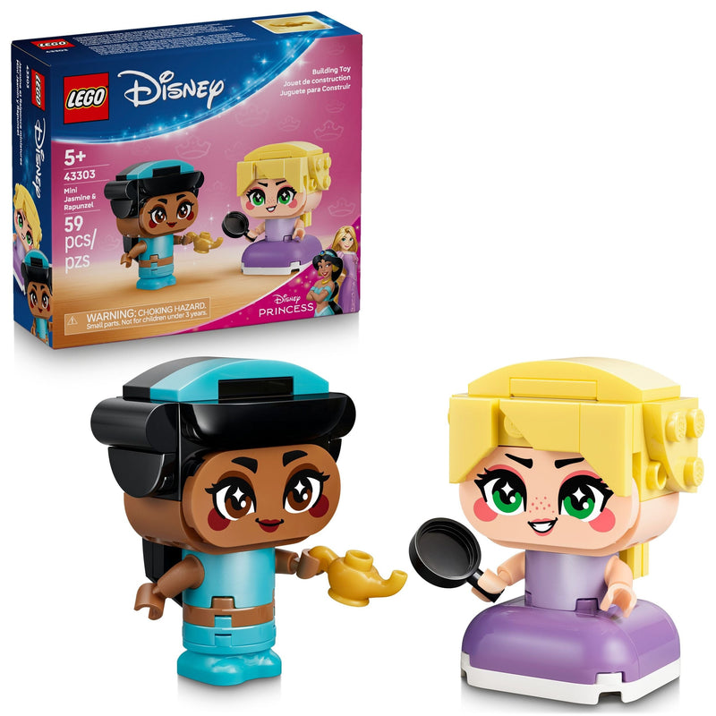 LEGO Disney Princess Mini Jasmine & Rapunzel Toy Building Set - 43303, 59-pcs, Ages 5+ Y1