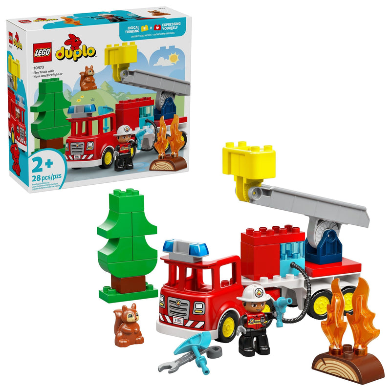 LEGO DUPLO Fire Truck with Hose & Firefighter Toy Building Set - 10473, 26-pcs, Ages 2+ G7