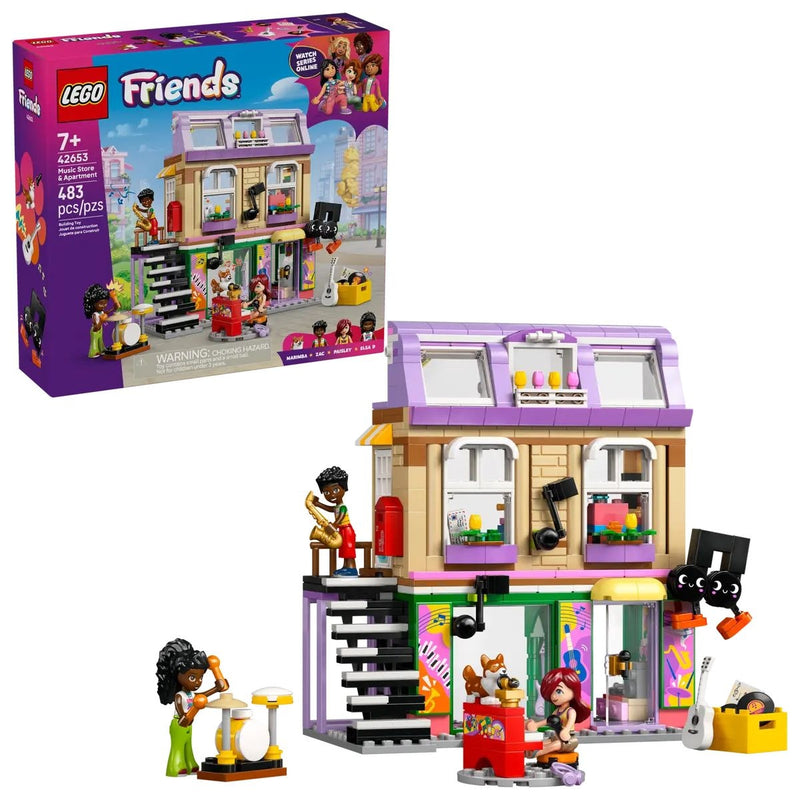 LEGO Friends Music Store & Apartment - 42653, 483-pcs, Ages 7+ E4