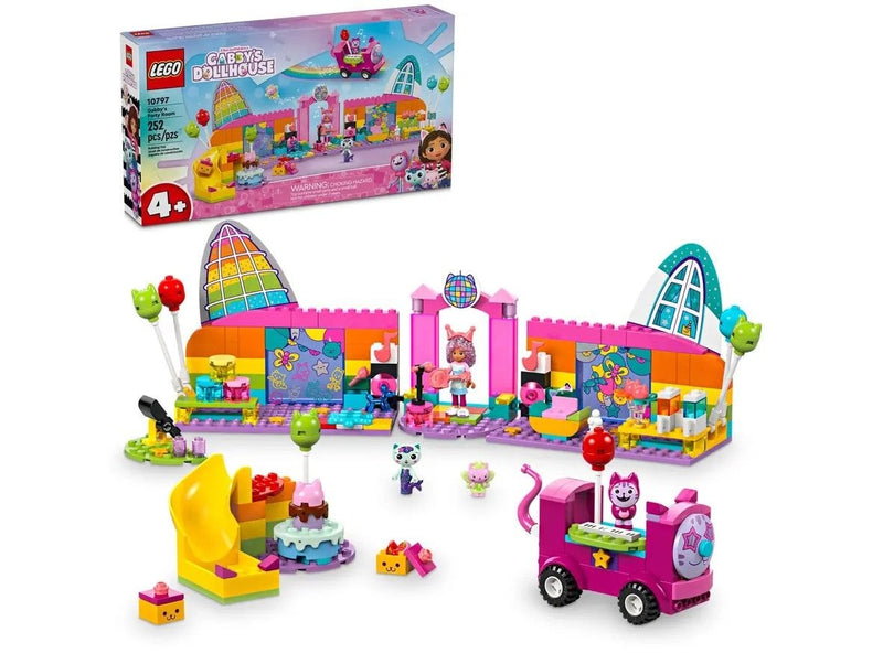 LEGO Gabby’s Dollhouse Gabby’s Party Room Playset with Pink Car - 10797, 252-pcs, Ages 4+ C9