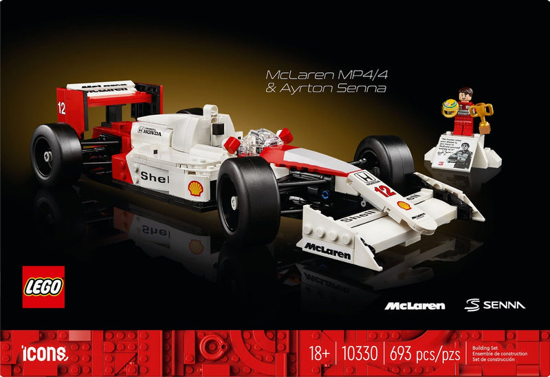 LEGO Icons McLaren MP4/4 & Ayrton Senna Race Car- 10330, 693-pcs, Ages 18+ C1