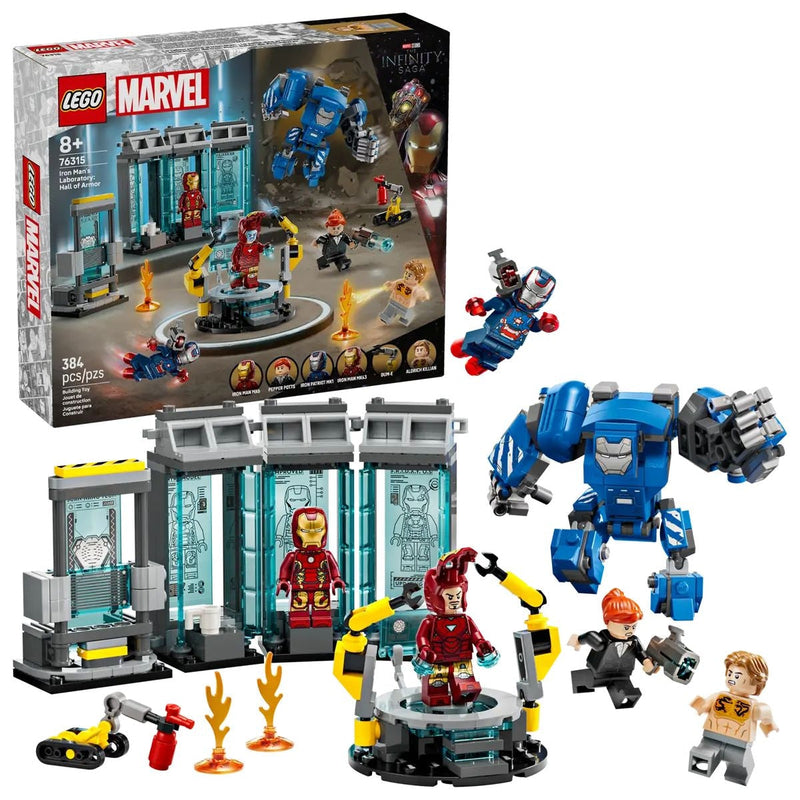 LEGO Marvel 76315 Iron Man's Laboratory: Hall of Armor, 384-pc T9
