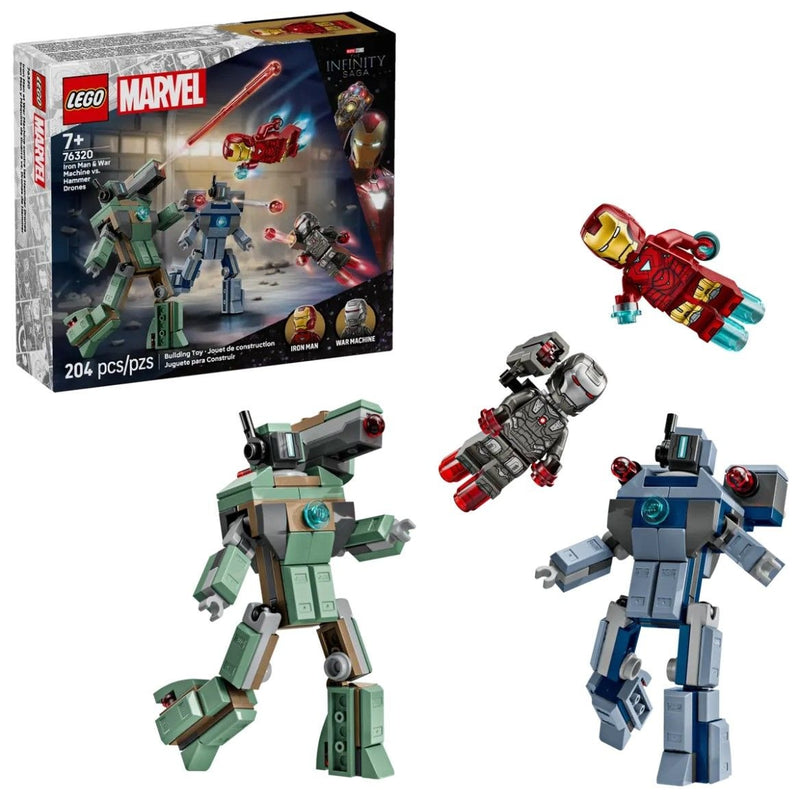 LEGO Marvel Iron Man & War Machine vs. Hammer Drones - 76320, 204-pcs, Ages 7+ Q7