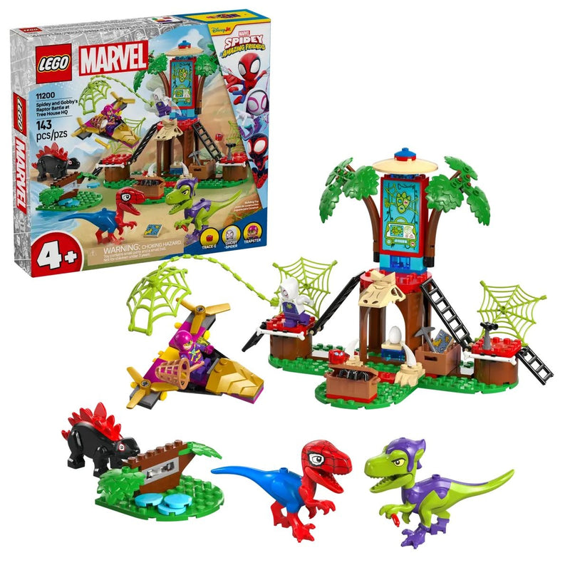 LEGO Marvel Spidey and Gobby's Raptor Battle at Tree House HQ - 11200, 143-pcs, Ages 4+ Q5
