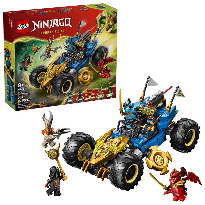 LEGO Ninjago Jay’s Transforming Car Toy Building Set - 71856, 387-pcs, Ages 8+ H8