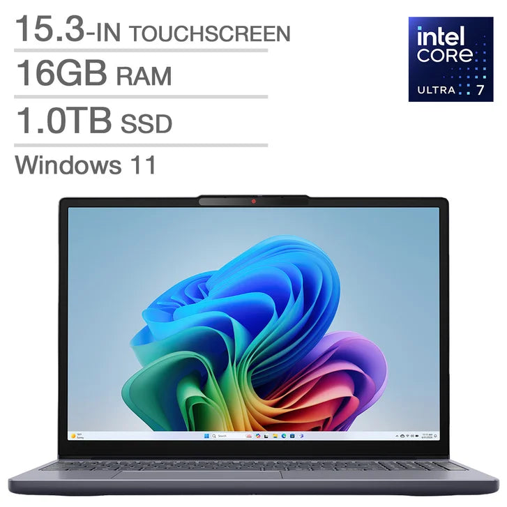 Lenovo IdeaPad Slim 3i Copilot+ PC 15.3-in. Touchscreen Laptop, Intel Core Ultra 7 355 - 16GB RAM, 1TB SSD Y4