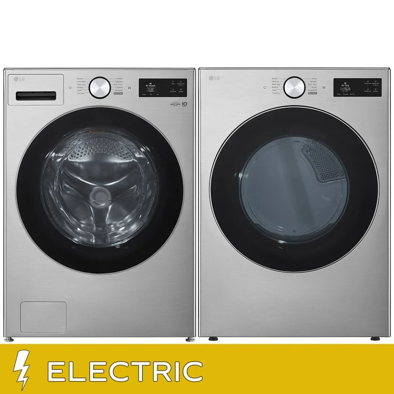 LG Laundry Bundle 5.8 cu ft. Front Load Washer and 7.4 cu ft. Electric Dryer V5
