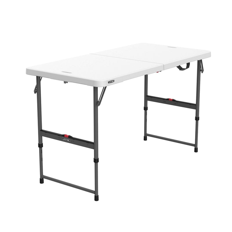 LIFETIME Adjustable Height Folding Table, Indoor/Outdoor, 4-ft B9