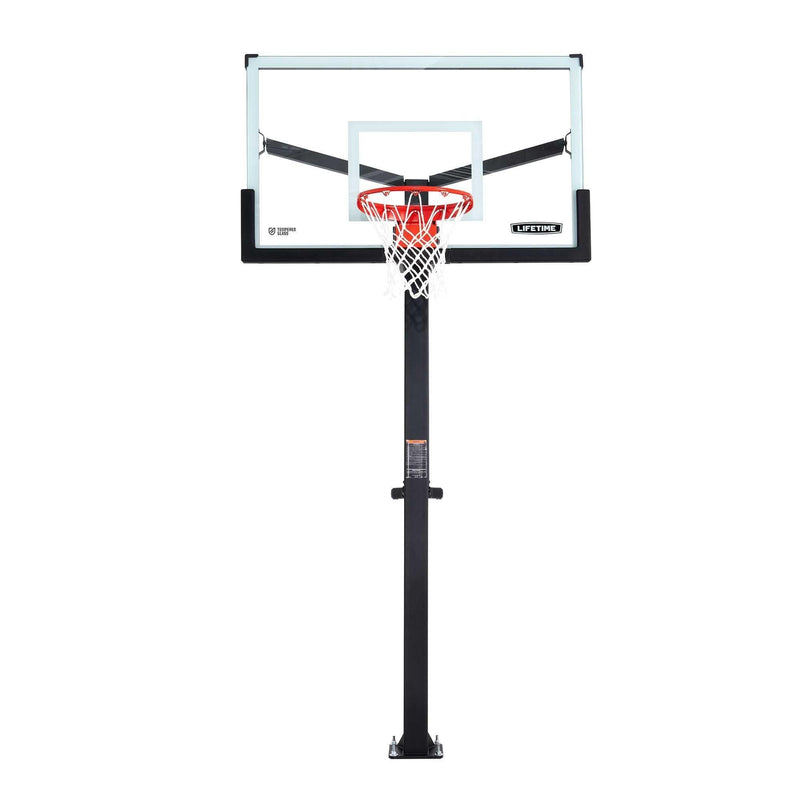Lifetime Mommoth Bolt Down Basketball Hoop with 60-in Tempered Glass D6