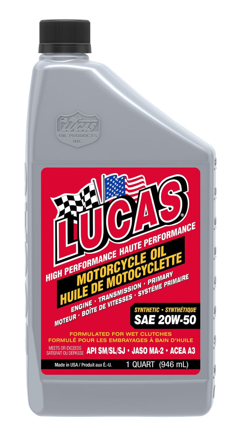 Lucas Oil High Performance Synthetic Motorcycle Oil SAE, 946-mL D6