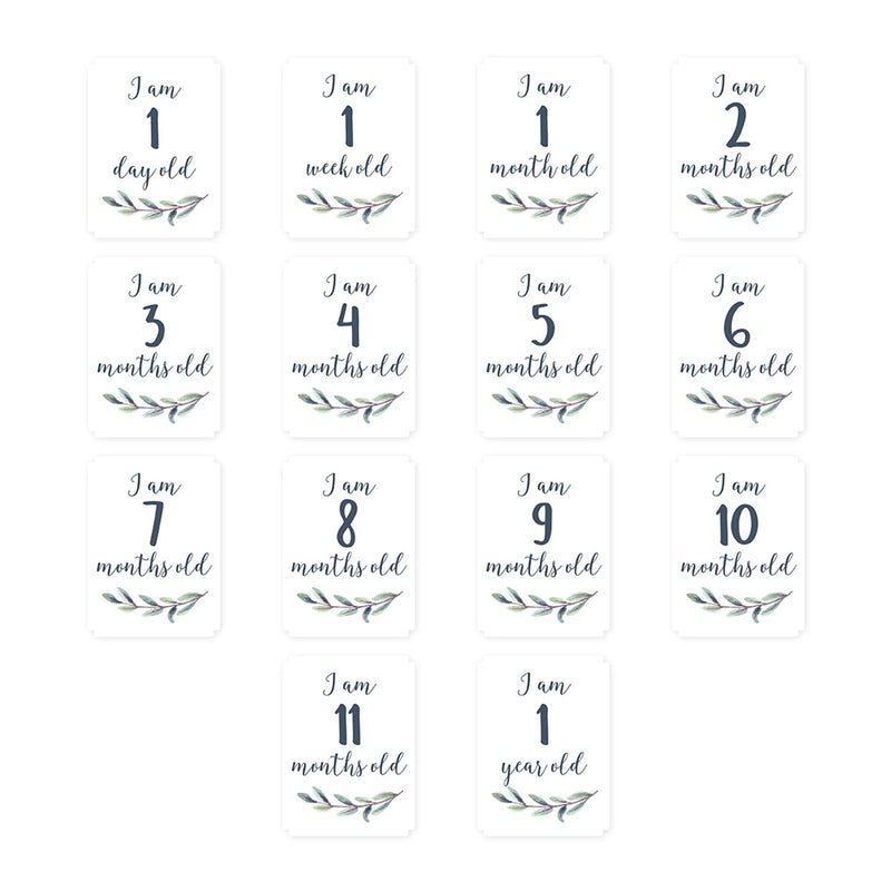 Lulujo Baby's 1st Year Milestone Blanket, Hello World Wreath Z0