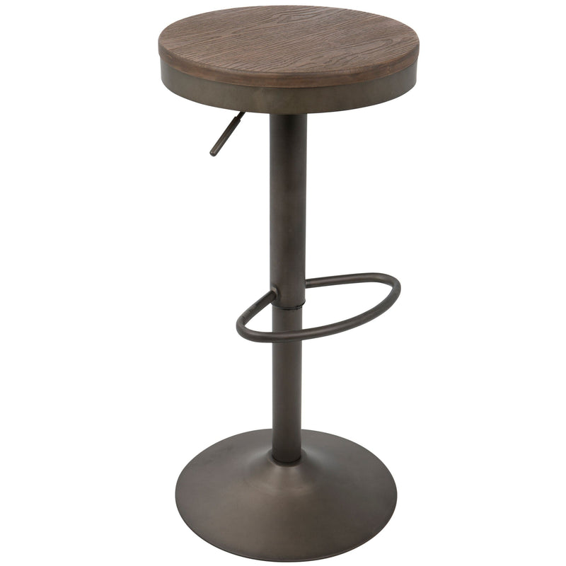 Lumisource Dakota Adjustable Barstool, Brown, 2-pc Q9