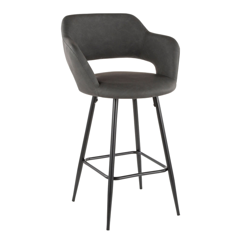 Lumisource Margarite Fixed-Height Counter Stool, Black, 25-in, 2-pc E5