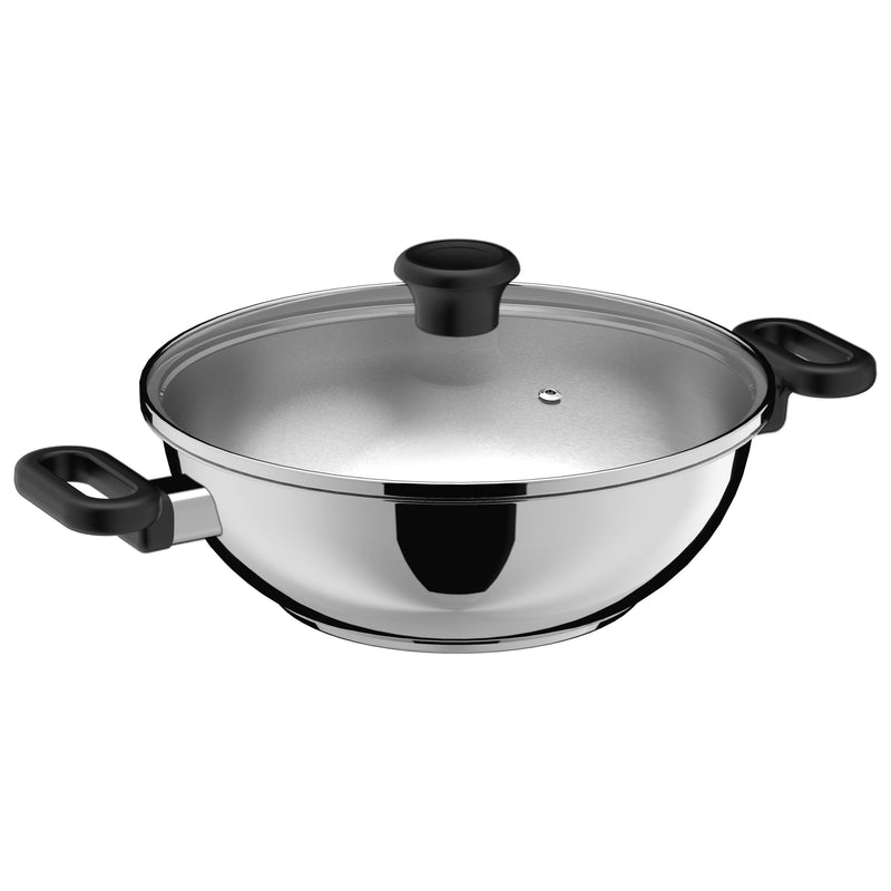Maharaja 3.4qt Stainless Steel Karahi with lid 26cm 10.25in E7