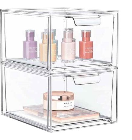 Maison Kleen Clear Stackable Storage Drawer Set, 2-pc G2