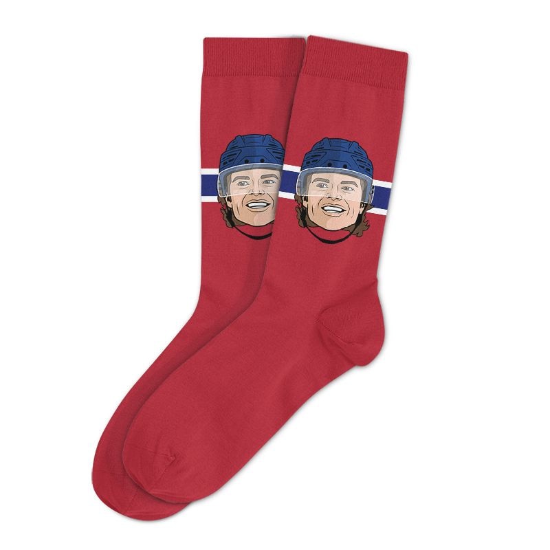 Major League Socks NHL Montreal Canadiens Cole Caufield "Sockey" Crew Socks, Adult, One Size U3