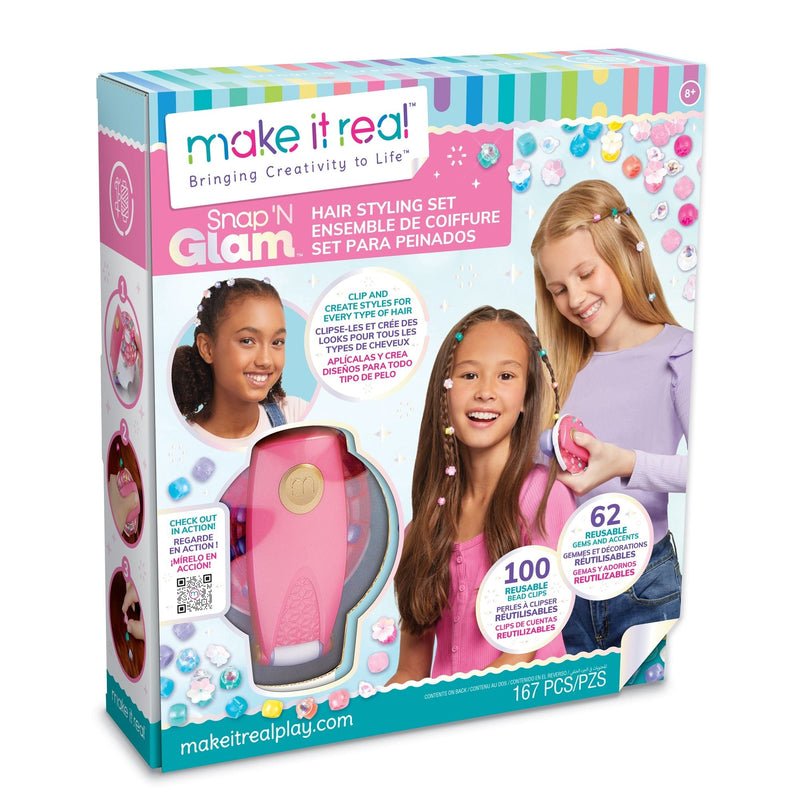 Make It Real Snap 'N Glam Hair Styling Set, Ages 8+ L3