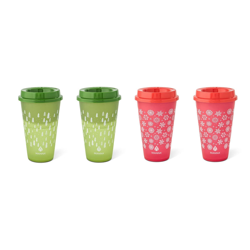 Manna 16-oz Reusable Colour-Changing Hot Cups, 4-pk G9