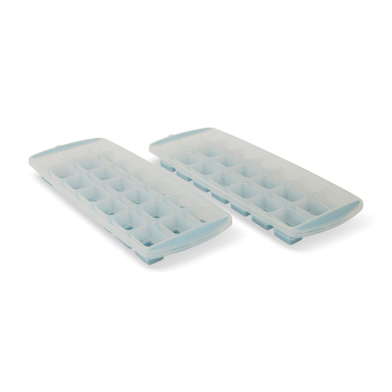 Manna Easy Release Pop-Out Square Ice Cube Trays, Blue, 2-pk, Dishwasher Safe M0