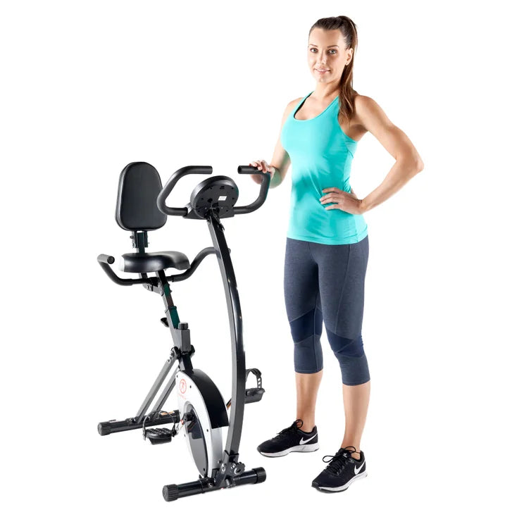 Marcy Foldable Exercise Bike with High-back Seat X2