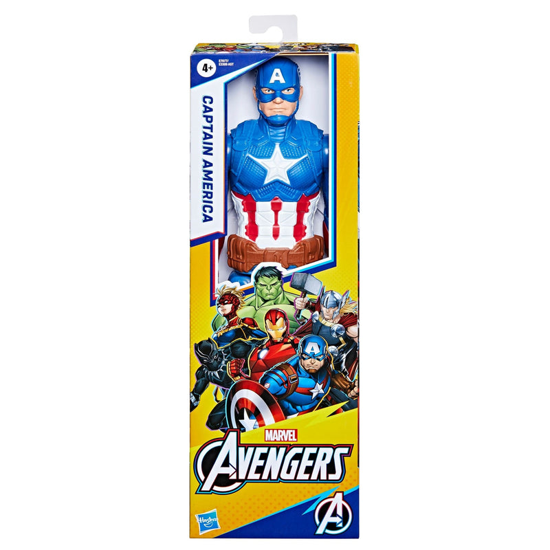 Marvel Avengers Titan Hero Series Captain America Action Figure, 12-in Toy, Ages 4+ J4
