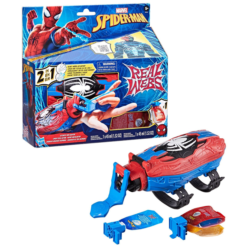 Marvel Spider-Man Real Webs Ultimate Web Blaster, 2-in-1 Blaster, Role Play Toy U9