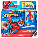Marvel Spider-Man Web Blast Cycle Toy Set with 4-in Poseable Action Figure and 2 Web Projectiles