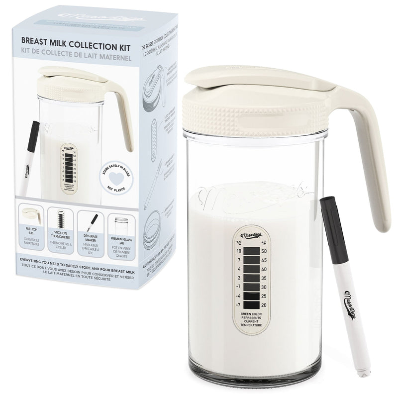 Mason Jar Breast Milk Storage, Wide Mouth, Cream M9