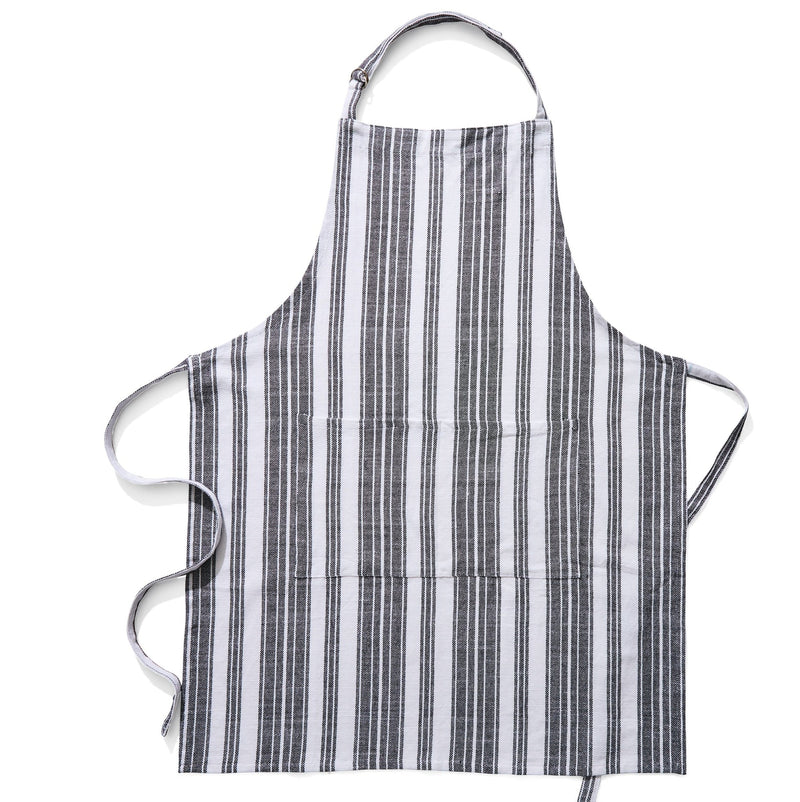 Master Chef Adjustable Stripped Apron for Cooking, Black & White, One Size W2