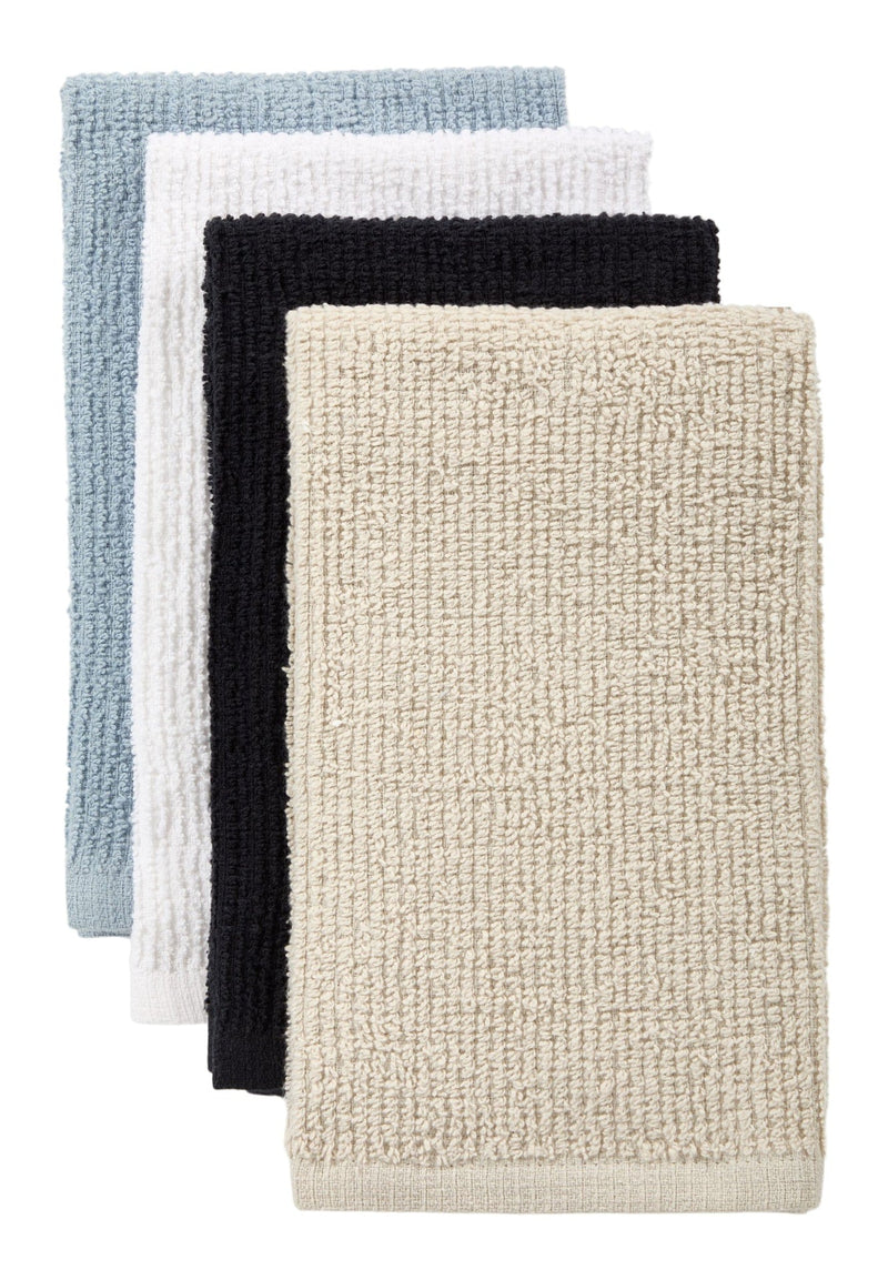Master Chef Bar Mop Kitchen Towels, Black, Grey, Blue & White, 16-in, 4-pk Z9