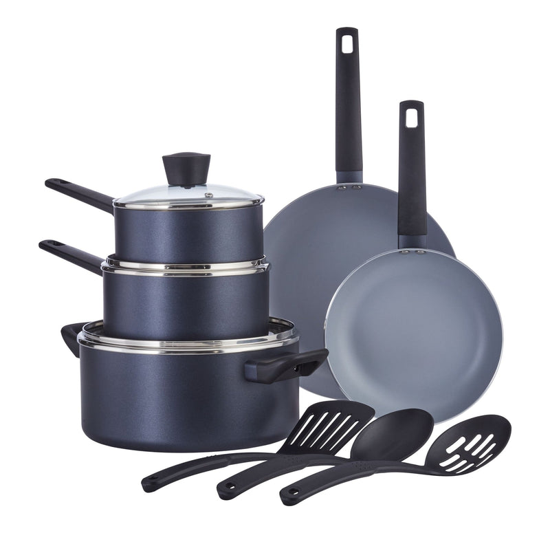 Master Chef Blue/Grey Non-Stick Cookware Set, 11-pc T0