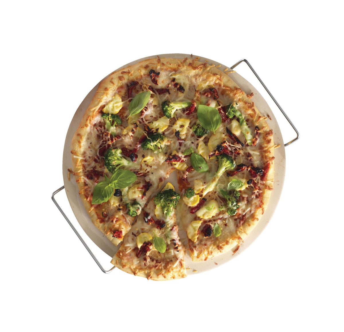 MASTER Chef Ceramic Round Pizza Stone & Serving Rack, 15-in