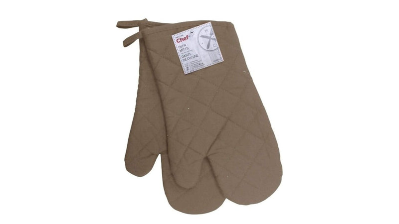 MASTER Chef Cotton Oven Mitt Set with Hanging Loop, Machine Washable, Mushroom, 2-pk A2